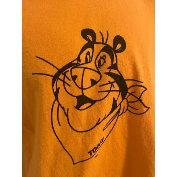 Gildan Orange Tony the Tiger Short Sleeve T-Shirt. Size Large. - Picture 2 of 6